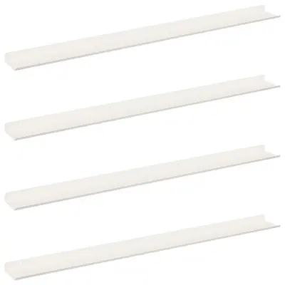 vidaXL Ležeča polica 4 pcs Bela 100 x 9 x 2,5 cm Jeklo