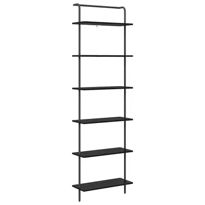 vidaXL Knjižna polica Črna Orehovina 60 x 24 x 203 cm Konstruiran les