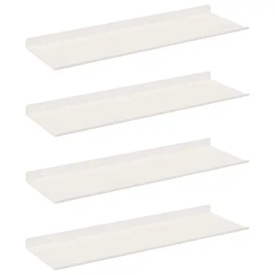 vidaXL Ležeča polica 4 pcs Bela 60 x 18 x 2,5 cm Jeklo