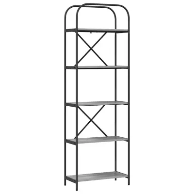 vidaXL Knjižna polica Siva Sonoma 60 x 30 x 183 cm Konstruiran les