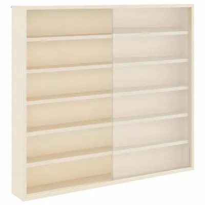 vidaXL Stenska vitrina s polico Bež 60 x 8,5 x 54 cm Vezani les