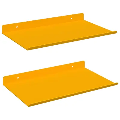 vidaXL Ležeča polica 2 pcs Gorčična rumena 30 x 18 x 2,5 cm Jeklo