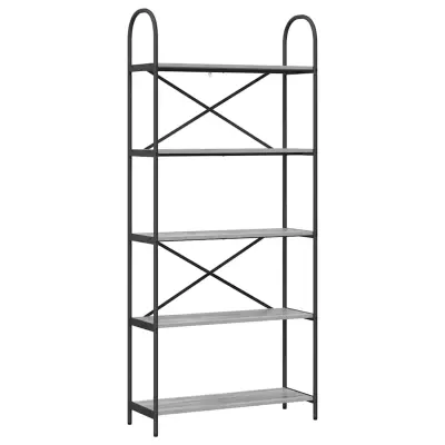 vidaXL Knjižna polica Siva Sonoma 80 x 30 x 183 cm Konstruiran les