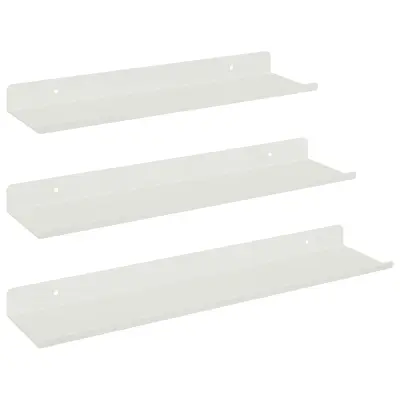 vidaXL Ležeča polica 3 pcs Bela 40 x 9 x 2,5 cm Jeklo