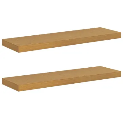 vidaXL Stenska polica 2 pcs Bež 80 x 23,5 x 4 cm Konstruiran les