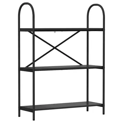 vidaXL Knjižna polica Črna Orehovina 80 x 30 x 109 cm Konstruiran les