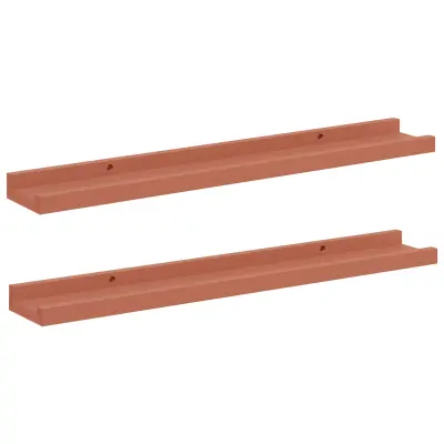 vidaXL Stenska polica 2 pcs Rdeča 60 x 9 x 3 cm Konstruiran les