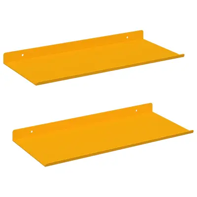 vidaXL Ležeča polica 2 pcs Gorčična rumena 40 x 18 x 2,5 cm Jeklo