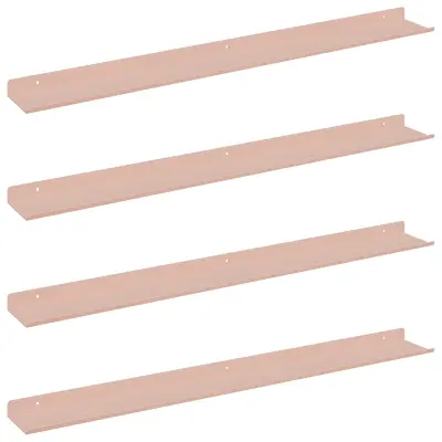 vidaXL Ležeča polica 4 pcs Roza 80 x 9 x 2,5 cm Jeklo