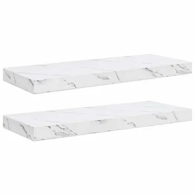 vidaXL Stenska polica 2 pcs Beli marmor 60 x 23,5 x 4 cm