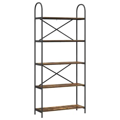 vidaXL Knjižna polica Dimljeni oreh 80 x 30 x 183 cm Konstruiran les