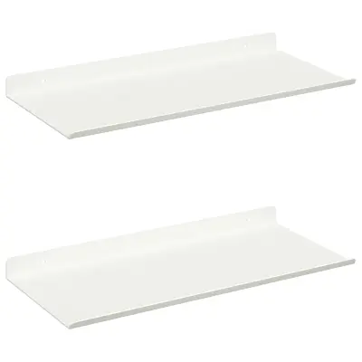 vidaXL Ležeča polica 2 pcs Bela 40 x 18 x 2,5 cm Jeklo