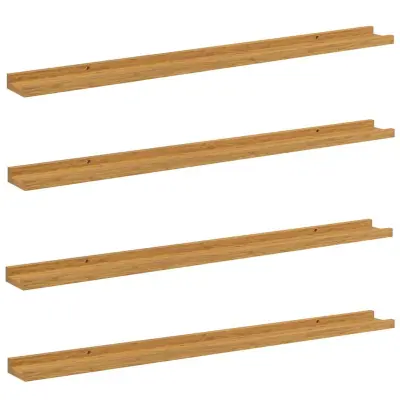vidaXL Stenska polica 4 pcs Bež 100 x 9 x 3 cm Konstruiran les