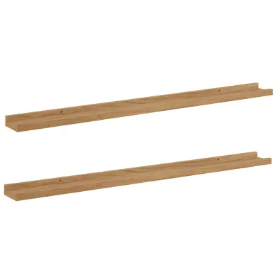 vidaXL Stenska polica 2 pcs Rjava 100 x 9 x 3 cm Konstruiran les