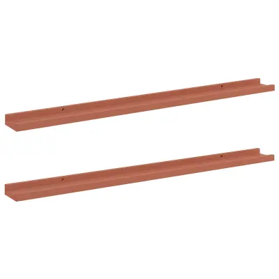 vidaXL Stenska polica 2 pcs Rdeča 100 x 9 x 3 cm Konstruiran les
