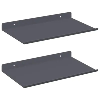 vidaXL Ležeča polica 2 pcs Antracit 30 x 18 x 2,5 cm Jeklo