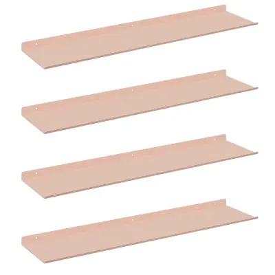 vidaXL Ležeča polica 4 pcs Roza 80 x 18 x 2,5 cm Jeklo