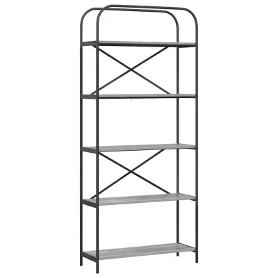 vidaXL Knjižna polica Siva Sonoma 80 x 30 x 183 cm Konstruiran les