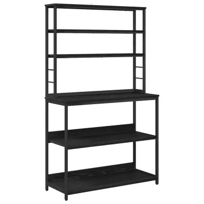 vidaXL Kuhinjska polica Črna Orehovina 100 x 40 x 168 cm