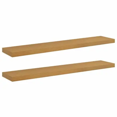 vidaXL Stenska polica 2 pcs Bež 120 x 23,5 x 4 cm Konstruiran les