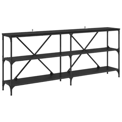 vidaXL Konzolna miza Črna Orehovina 180 x 30 x 75 cm Konstruiran les