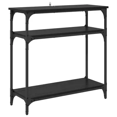 vidaXL Konzolna miza Črna Orehovina 75 x 29 x 75 cm Konstruiran les