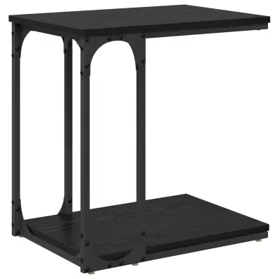 vidaXL Stranska miza Črna Orehovina 50 x 35 x 52 cm Konstruiran les
