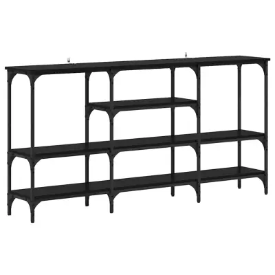 vidaXL Konzolna miza Črni hrast 160 x 29 x 80 cm Konstruiran les