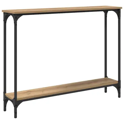 vidaXL Konzolna miza Umetni hrast 100 x 22,5 x 75 cm Konstruiran les