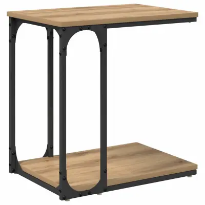 vidaXL Stranska miza Umetni hrast 50 x 35 x 52 cm Konstruiran les