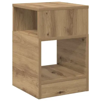 vidaXL Stranska miza Umetni hrast 30,5 x 30 x 45 cm Konstruiran les