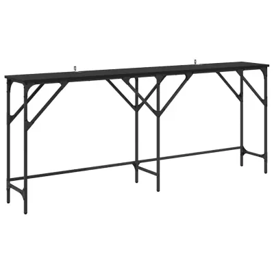 vidaXL Konzolna miza Črna Orehovina 180 x 30 x 75 cm Konstruiran les