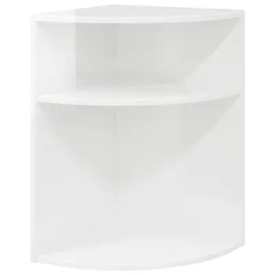 vidaXL Stranska miza Visok sijaj bela 39,7 x 39,7 x 60 cm