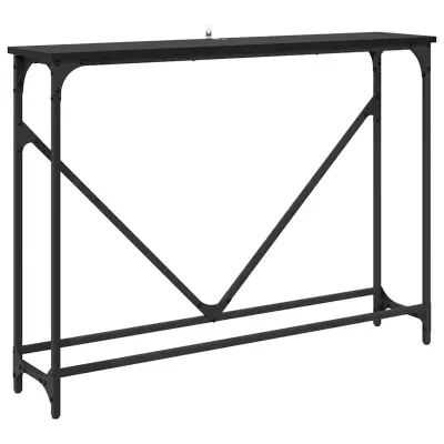 vidaXL Konzolna miza Črna Orehovina 102 x 23 x 75 cm Konstruiran les