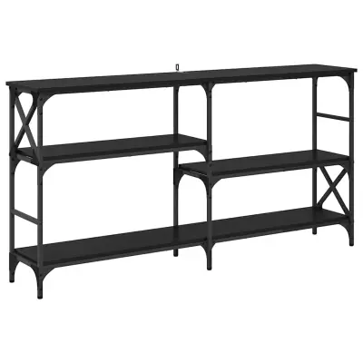 vidaXL Konzolna miza Črna Orehovina 150 x 29 x 76,5 cm Konstruiran les