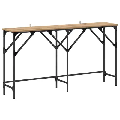 vidaXL Konzolna miza artisan hrast 140 x 29 x 75 cm Konstruiran les