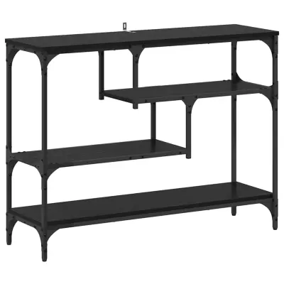 vidaXL Konzolna miza Črna Orehovina 100 x 30 x 75 cm Konstruiran les