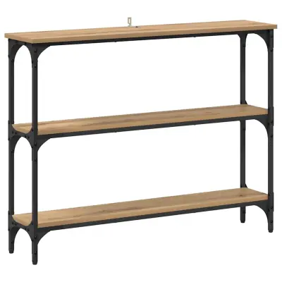 vidaXL Konzolna miza Umetni hrast 100 x 22,5 x 75 cm Konstruiran les