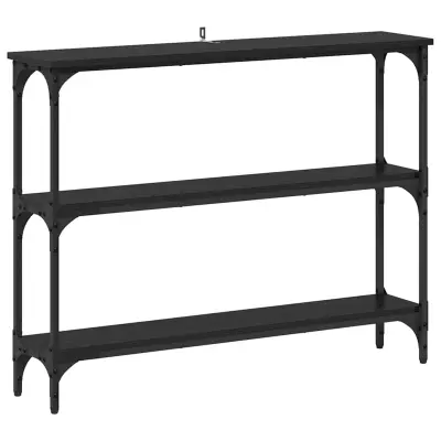 vidaXL Konzolna miza Črni hrast 100 x 22,5 x 75 cm Konstruiran les