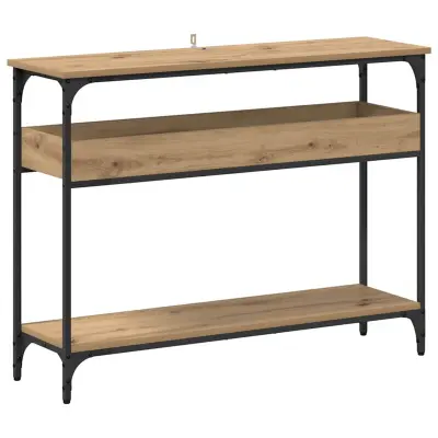 vidaXL Konzolna miza artisan hrast 100 x 29 x 75 cm Konstruiran les