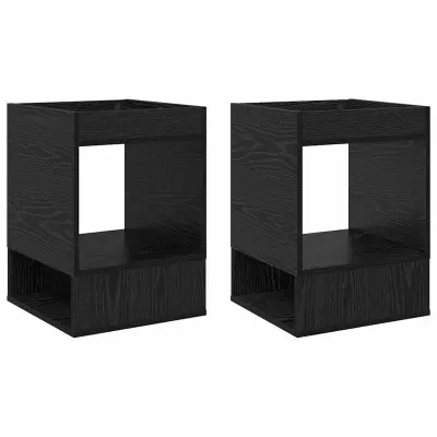 vidaXL Stranska miza 2 pcs Črna Orehovina 40 x 40 x 56 cm