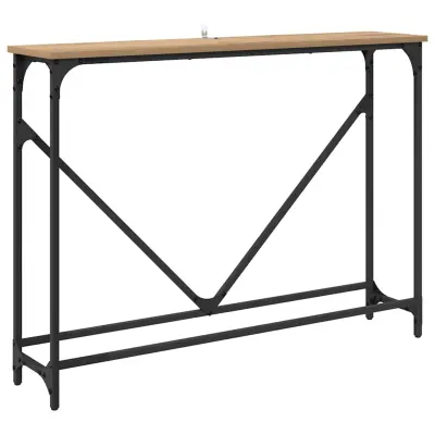 vidaXL Konzolna miza Umetni hrast 102 x 23 x 75 cm Konstruiran les