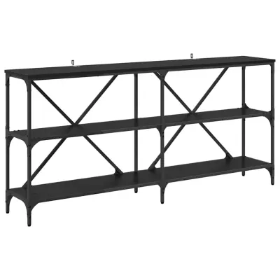 vidaXL Konzolna miza Črna Orehovina 160 x 30 x 75 cm Konstruiran les