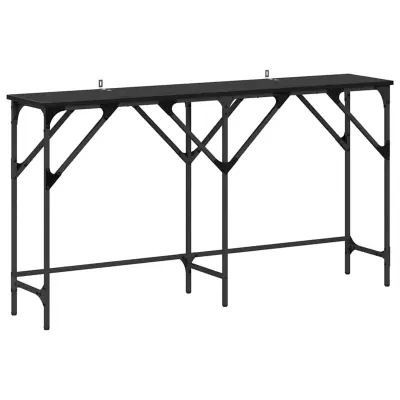 vidaXL Konzolna miza Črna Orehovina 140 x 29 x 75 cm Konstruiran les