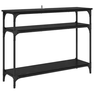 vidaXL Konzolna miza Črna Orehovina 100 x 29 x 75 cm Konstruiran les