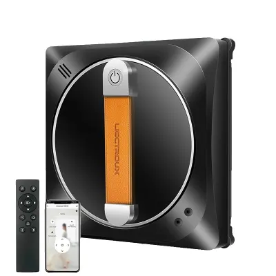 Robot za čiščenje oken, dvojno pršenje vode, pametna navigacija, glasovna pomoč, črna, da