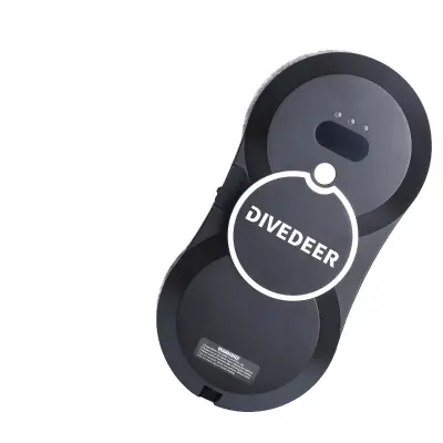 DIVEDEER Robot za čiščenje oken, 2800Pa sesalna moč, 4min/m² hitrost čiščenja, Sprej voda črna, EU, Da