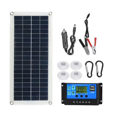 Fleksibilni solarni panel kit, 300W krmilnik, 5V USB izhod, 43 * 20 cm, 12V 30A