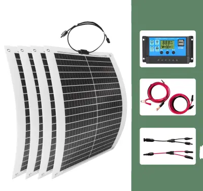 2000W solarni sistem komplet, visoko učinkoviti solarni polnilec, trdna vodoodporna zasnova, 4 kosi s krmiljenjem