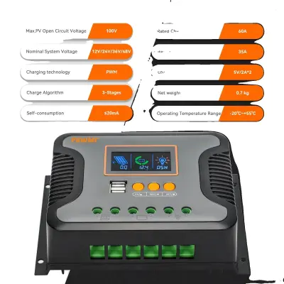 Solarni regulator polnjenja, 80A nazivna moč, PWM tehnologija, 60A